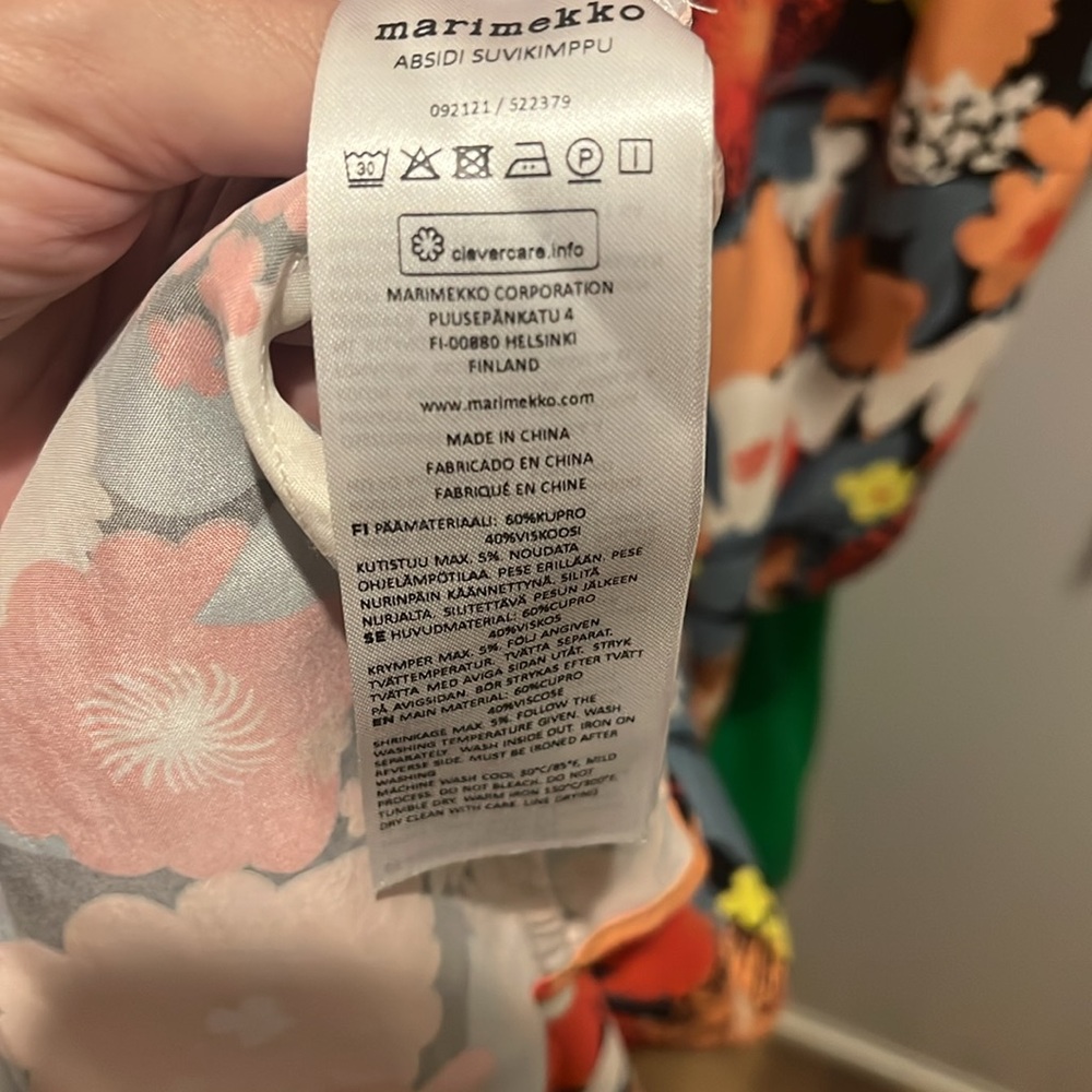 Marimekko dress size 42 (10-12). Vibrant flower pattern. Pockets! - Picture 5 of 7